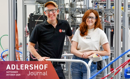 Anton Nagy and Julia Bauer at the laboratory
