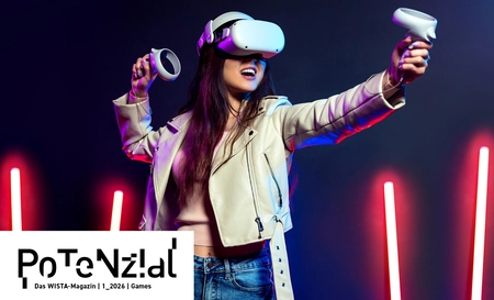 Woman with VR equipment playing a game