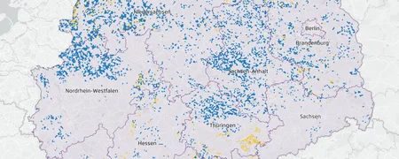 Ausschnitt Deutschlandkarte Potenziale für Windenergie © RLI