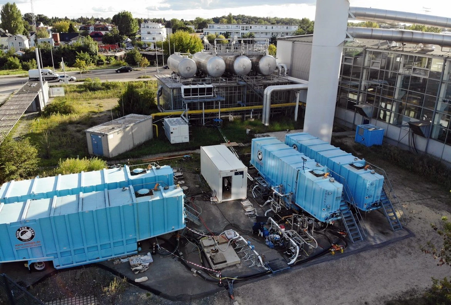 Luftbild der Bohrstelle neben dem Heizkraftwerk