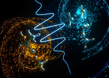 Illustration of the light-induced electron motion that generates a chiral electron current. Image credit: Ella Maru Studio, Inc. / © MBI