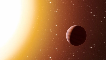 Künstlerische Darstellung eines heißen Jupiters im Sternhaufen Messier 67. Quelle: ESO