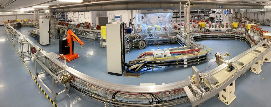 Panoramic view of an accelerator lab