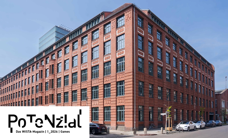 Multi-storey brick building with glass tower