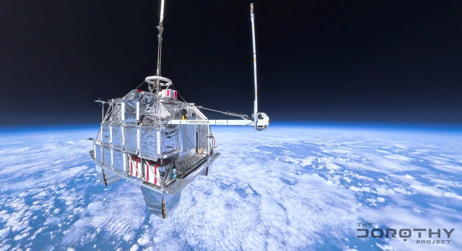 Die Gondel in der Stratosphäre
