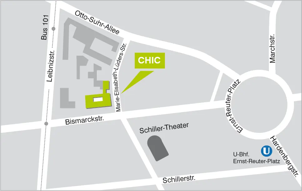 Lageplan CHIC Innovationszentrum Berlin Charlottenburg